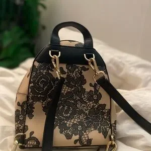 Michael Kors Lace Print Mini Backpack – Black & Beige $_57.PNG?set_id=880000500F main image 4